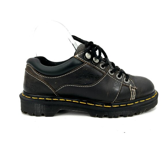 DR. MARTENS Men\'s Mellows Classic Dark Brown Black Leather Oxford Shoes Size 5